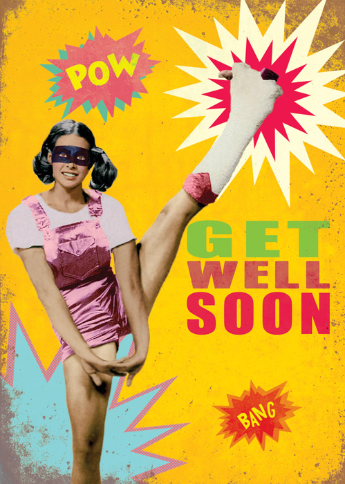 Get Well Soon Superhero Greeting Card by Max Hernn